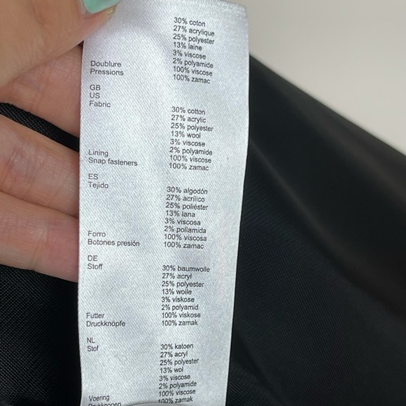 MAJE PRINCE OF WALES CHECKED TWILL TRENCH COAT IN BEIGE FR 36 US 4 - Picture 9 of 11